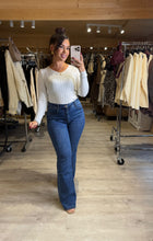 Charger l&#39;image dans la galerie, Jeans flare taille haute push up JULIE (38 au 48)