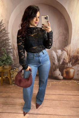 Top dentelle noir LUCAS (36 au 48)