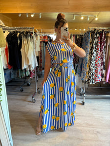Ensemble rayé bleu citron ( 34 au 46 )