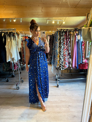 Robe Izïa léopard bleu ( taille 34 au 48 )