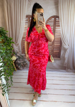 Charger l'image dans la galerie, Robe mi longue imprime fuchsia MALIKA (34 au 44)