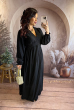 Charger l&#39;image dans la galerie, Robe longue noir LUMI (36 au 48)