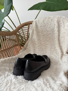 Mocassins noir bi matière LIAM