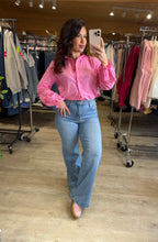 Charger l'image dans la galerie, Chemise rose dentelle ROSALIA (36 au 48)