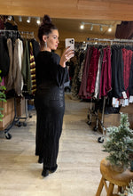Charger l&#39;image dans la galerie, Jupe sequin fendu noir PAOLA (34 au 40)