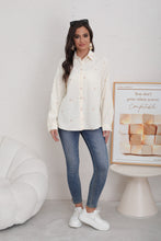Charger l&#39;image dans la galerie, Chemise effet velours coeur écru CENDY (36 au 42)