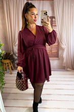Charger l'image dans la galerie, Robe courte bordeaux NORA (36 au 48)
