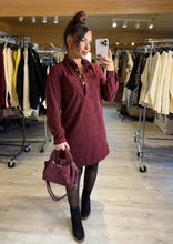 Charger l&#39;image dans la galerie, Robe velours bordeaux MARIE ( 34 au 48 )