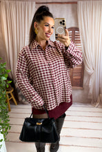 Charger l'image dans la galerie, Chemise large vichy bordeaux SYLVIE (40 au 48)