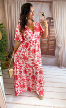 Charger l'image dans la galerie, Robe fleuri rouge SIRÈNE (40 au 48)