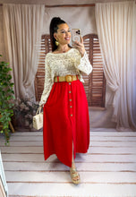 Charger l'image dans la galerie, Jupe avec ceinture rouge CLAUDIA (34 au 46)