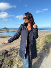 Charger l&#39;image dans la galerie, Imperméable fouré polaire  bleu marine LAURE (36 au 48)