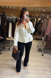 Gilet écru peplum MEGANE (34 au 40)
