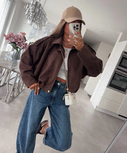 Charger l'image dans la galerie, Veste loose en suédine chocolat KATRINA (36 au 46)
