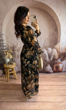 Charger l&#39;image dans la galerie, Robe fleuri camel/doré avec ceinture DORIA (36 au 48) ⭐️