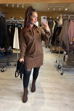 Charger l&#39;image dans la galerie, Robe velours chocolat MARIE (34 au 48) ki