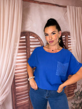 Charger l'image dans la galerie, TEE shirt poche crochet bleu LYSE (38 au 46)