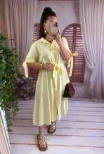 Charger l'image dans la galerie, Robe chemise mi longue jaune LEANNE (36 au 42)
