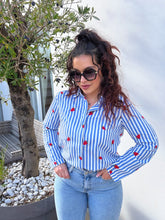 Charger l'image dans la galerie, Chemise rayé bleu fraise DAMI (34 au 48)
