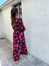 Charger l&#39;image dans la galerie, Robe longue fleuri fuchsia avec ceinture tulipa ( 36 au 50 )