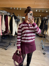 Charger l&#39;image dans la galerie, Polo rayé bordeaux LIO (34 au 40)