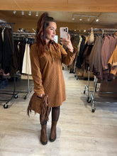 Charger l&#39;image dans la galerie, Robe velours camel MARIE (34 au 48)
