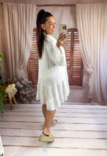 Charger l'image dans la galerie, Robe courte lisse gaz de coton blanche FANNY (36 au 46)