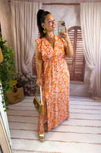 Charger l'image dans la galerie, Robe longue motif orange IZÏA  (38 au 48)