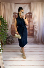 Charger l'image dans la galerie, Robe chemise mi longue bleu marine ( 36 au 48)