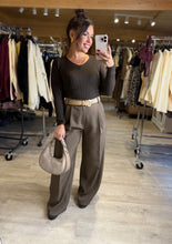 Charger l&#39;image dans la galerie, Pull côtelé marron foncé MAISSANE (34 au 42)