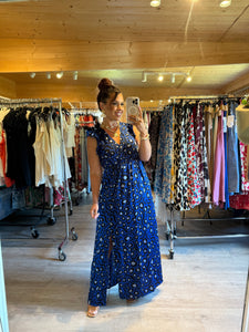 Robe Izïa léopard bleu ( taille 34 au 48 )