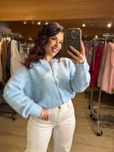 Charger l'image dans la galerie, Gilet tout doux bleu DALHIA (34 au 48)