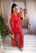Charger l'image dans la galerie, Robe fuchsia/orange IZIA (34 au 48)