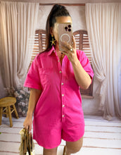 Charger l'image dans la galerie, Combishort en jeans fuchsia YUNA (36 au 48)