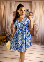 Charger l'image dans la galerie, Robe fleuri bleu ZÉLIE (36 au 50)