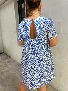 Robe short intégré bleu/blanche ( reste 1 taille 46 )