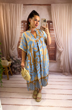 Charger l'image dans la galerie, Robe playa bleu ciel et beige SAPHIRA (36 au 48)