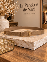 Charger l'image dans la galerie, Ceinture fine élastique taupe FRANCE