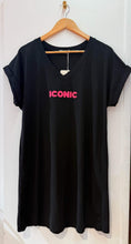 Charger l'image dans la galerie, Robe tee shirt iconic noir SABRINA (34 au 46)