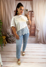 Charger l'image dans la galerie, TEE SHIRT asymétrique dentelle ILONA (34 au 38)