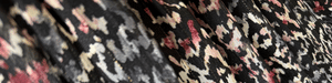 Robe longue motif noir argenté et bordeaux  ANGELIQUA (36 au 48)