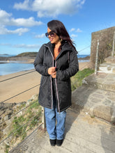 Charger l&#39;image dans la galerie, Imperméable fouré polaire noir LAURE (36 au 48)
