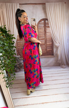 Charger l'image dans la galerie, Robe longue motif fuchsia CORAL (36 au 48)