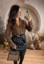 Charger l&#39;image dans la galerie, Chemise chocolat liseré brillant SAM (36 au 48)⭐️