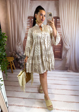 Charger l'image dans la galerie, Robe loose motif bandana beige HELENA (36 au 46)