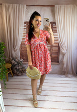 Charger l'image dans la galerie, Robe fleuri rouge ZÉLIE (36 au 50)