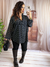 Charger l'image dans la galerie, Blouse coeur noir MURIEL (38 au 48)