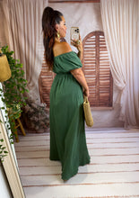 Charger l'image dans la galerie, Robe uni col bardot kaki LUCIA (36 au 44)