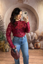 Charger l&#39;image dans la galerie, Top dentelle bordeaux LUCAS (36 au 48)