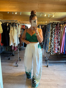 Ensemble top + pantalon vert AMALIA